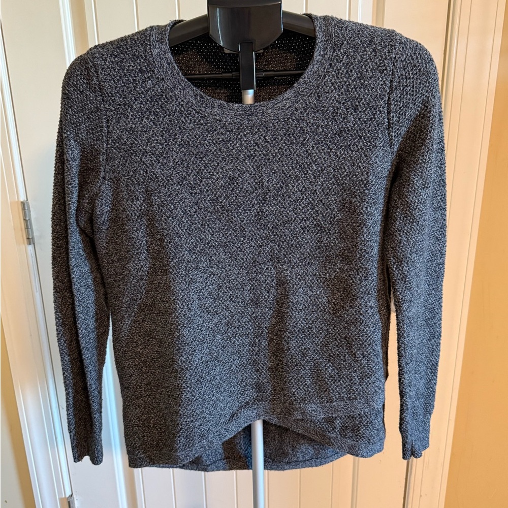 Madewell Sweater Knit Pullover Layered Faux Wrap Gray Sz Medium Style #E3445